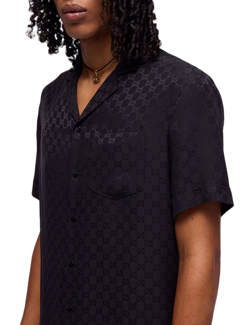 CAMICIA IN SETA JACQUARD GG