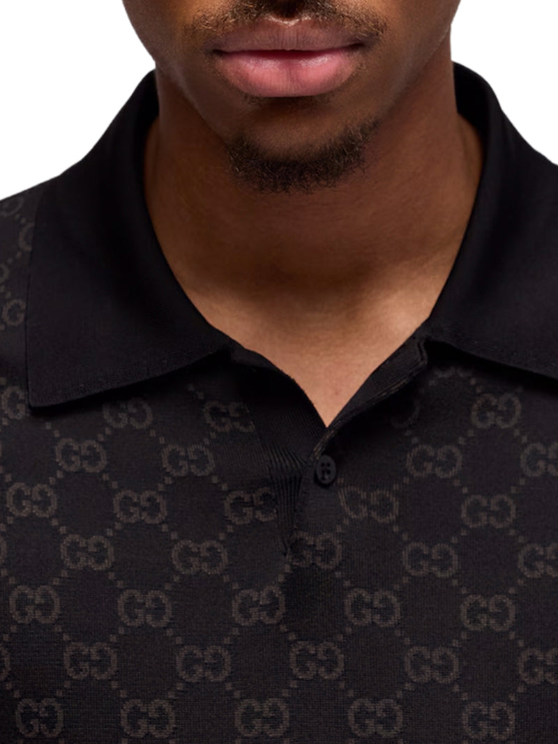POLO IN VISCOSA GG JACQUARD