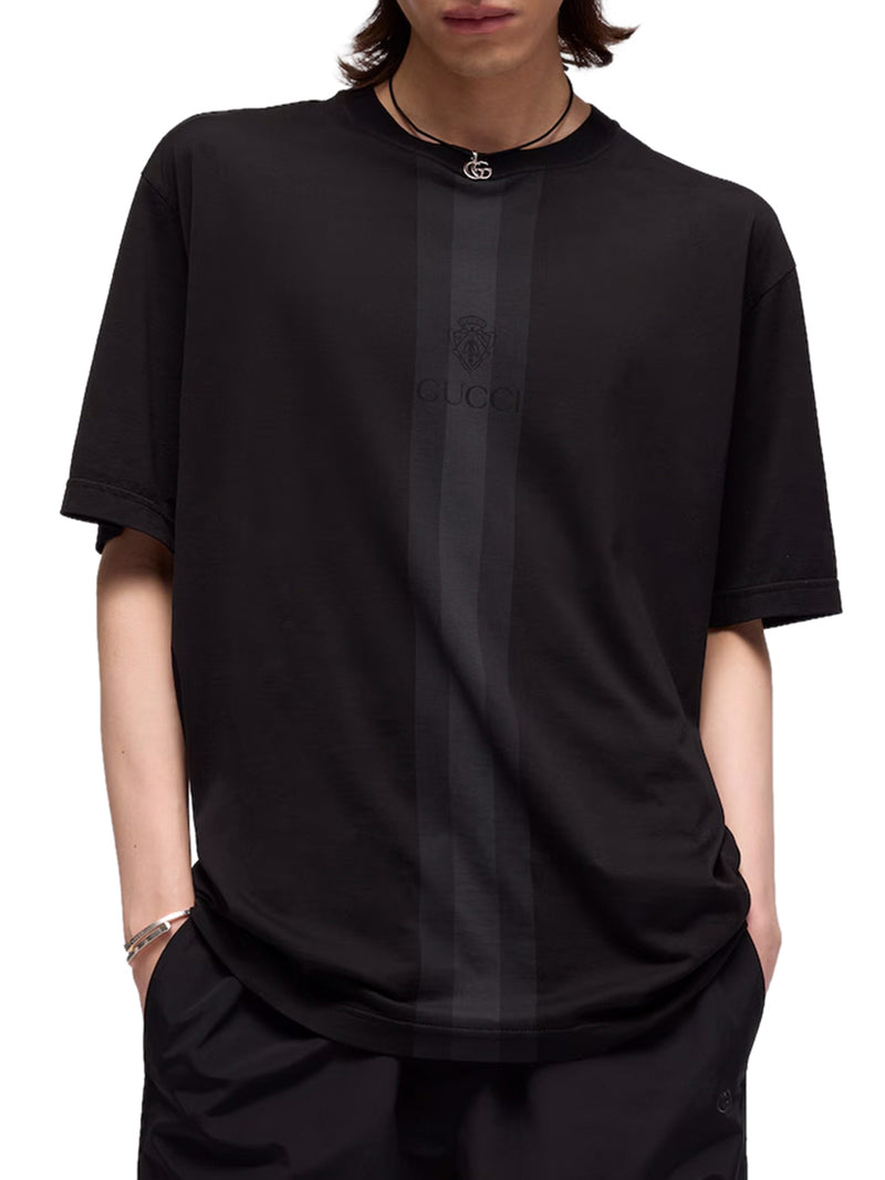 T-SHIRT IN COTONE CON NASTRO WEB TONALE