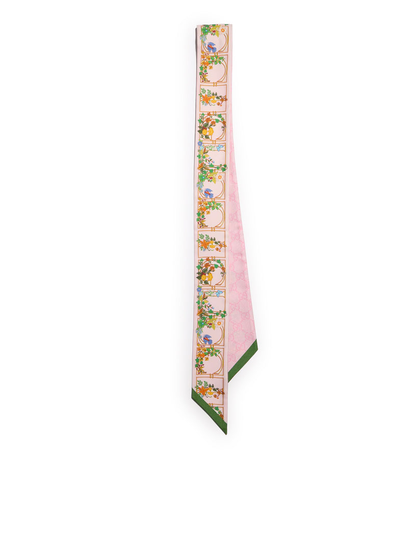 NASTRO STAMPATO IN TWILL DI SETA JACQUARD GG