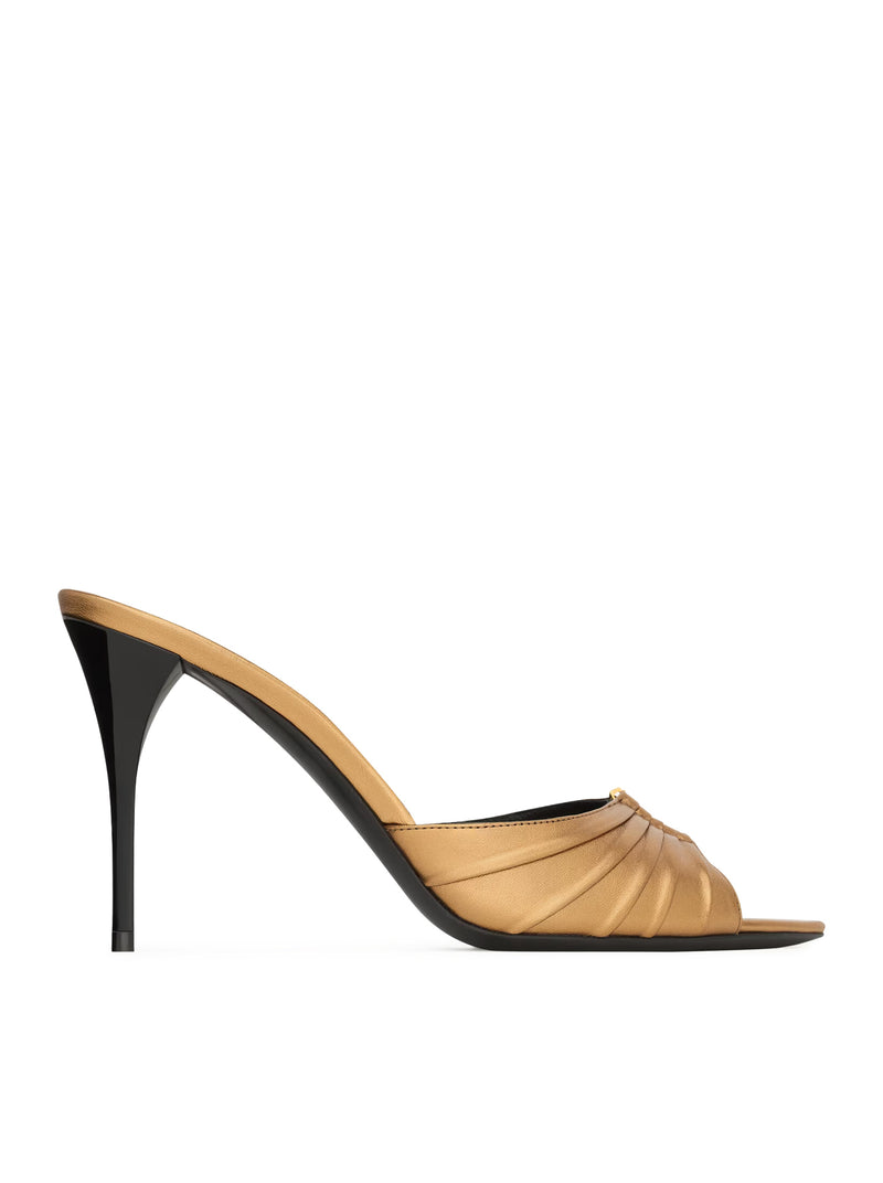 MULE BABYLONE IN PELLE METALLIZZATA