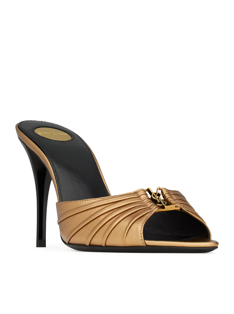 MULE BABYLONE IN PELLE METALLIZZATA