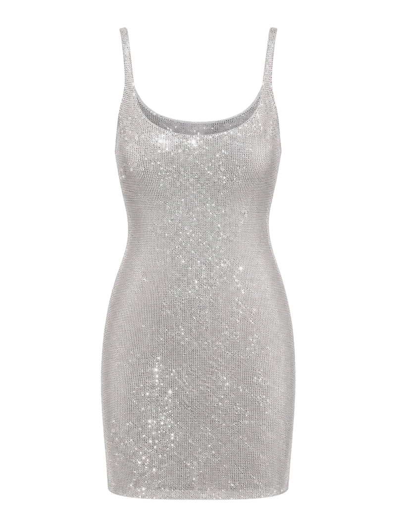 ABITO IN JERSEY DI NYLON STRETCH CON CRISTALLI