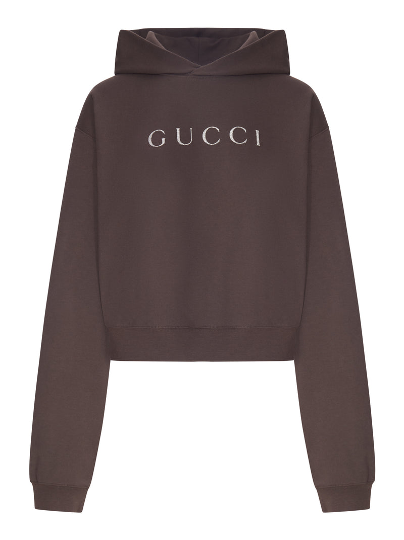FELPA CON CAPPUCCIO E LOGO GUCCI