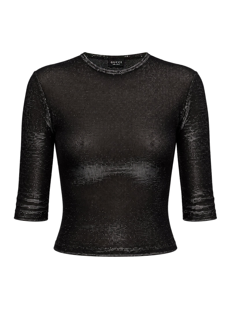 TOP IN JERSEY CON EFFETTO CANGIANTE