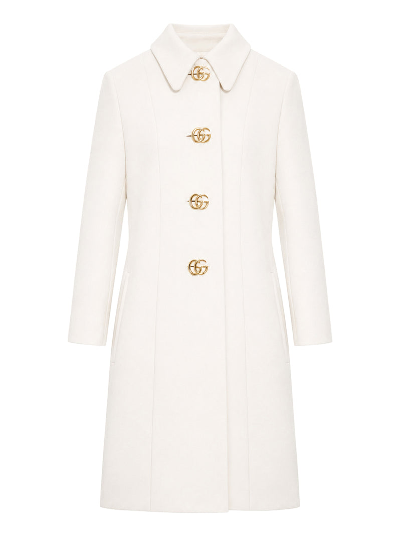 CAPPOTTO IN NATTÉ DI LANA CON BOTTONE DOUBLE G