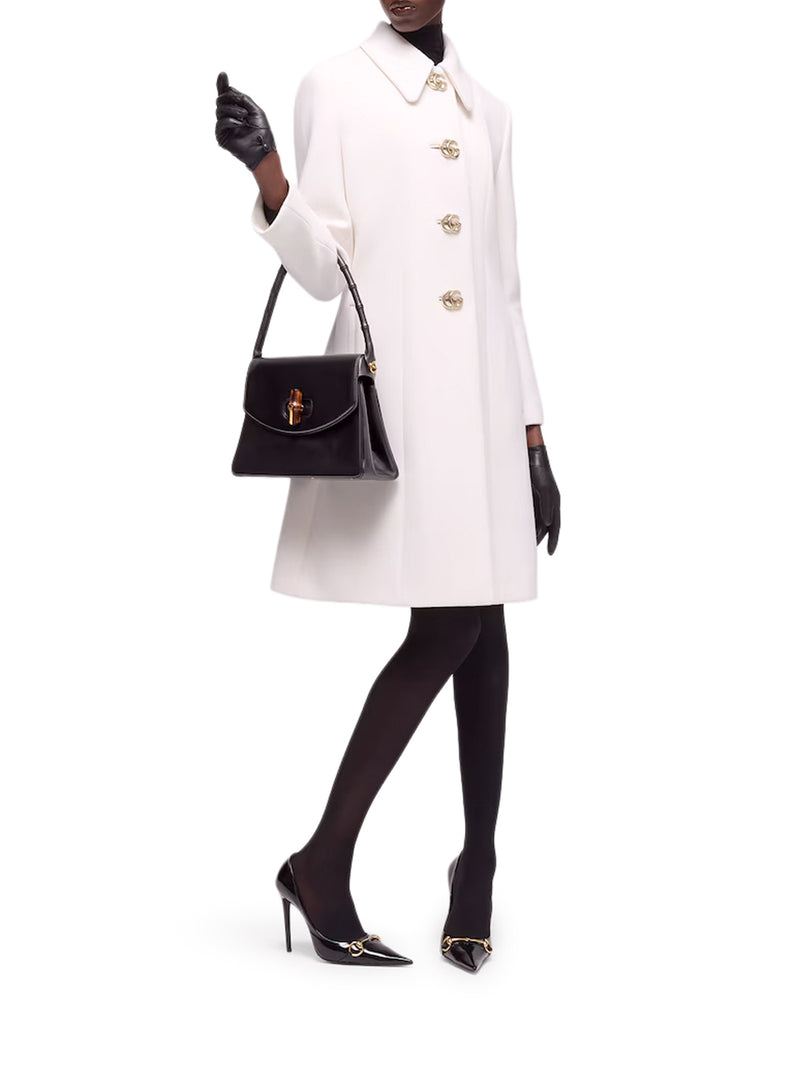 CAPPOTTO IN NATTÉ DI LANA CON BOTTONE DOUBLE G