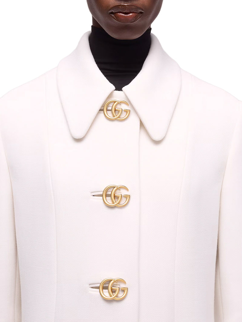 CAPPOTTO IN NATTÉ DI LANA CON BOTTONE DOUBLE G