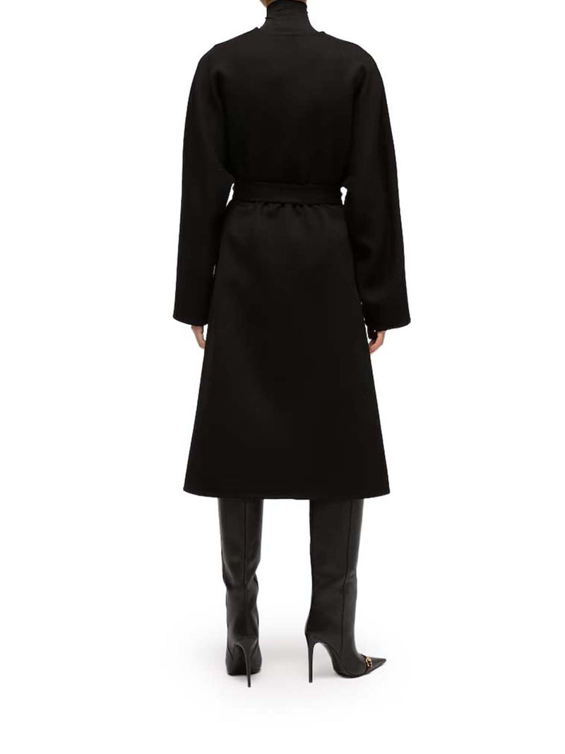 CAPPOTTO LUNGO IN SETA E LANA CON GG ALL`INTERNO