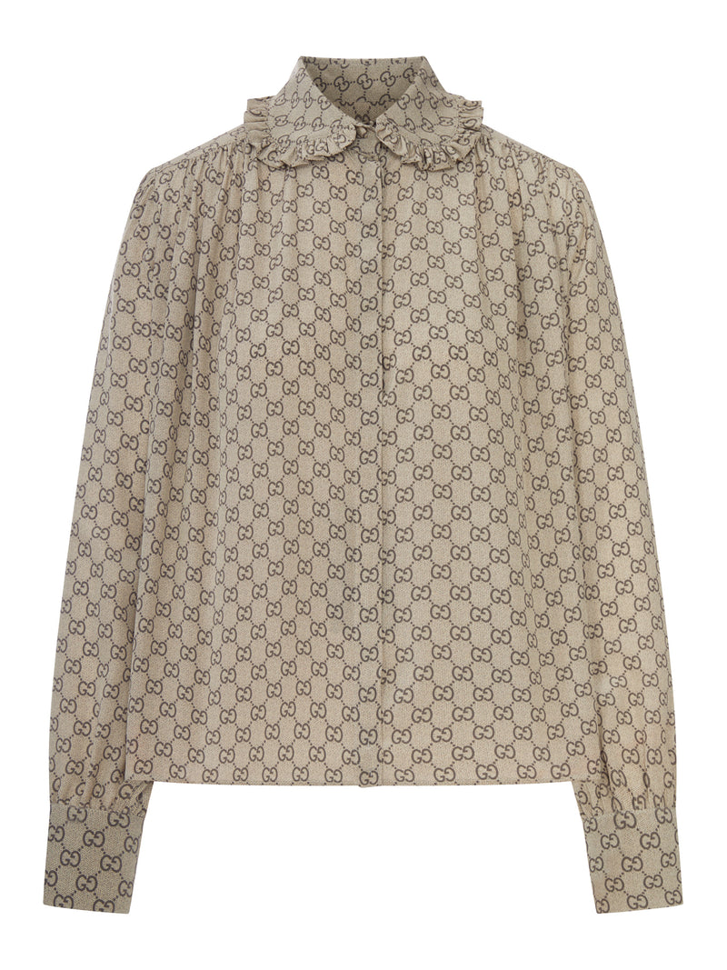 CAMICIA STAMPATA IN SETA CRÊPE DE CHINE