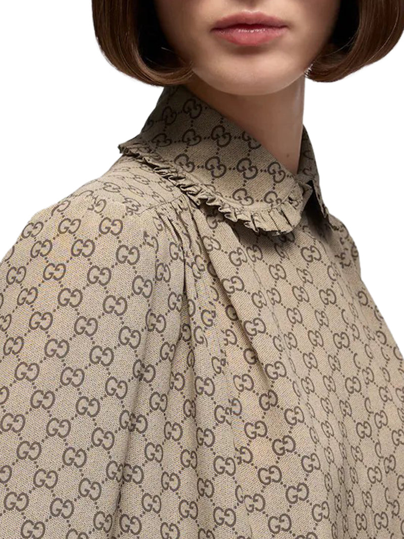 CAMICIA STAMPATA IN SETA CRÊPE DE CHINE