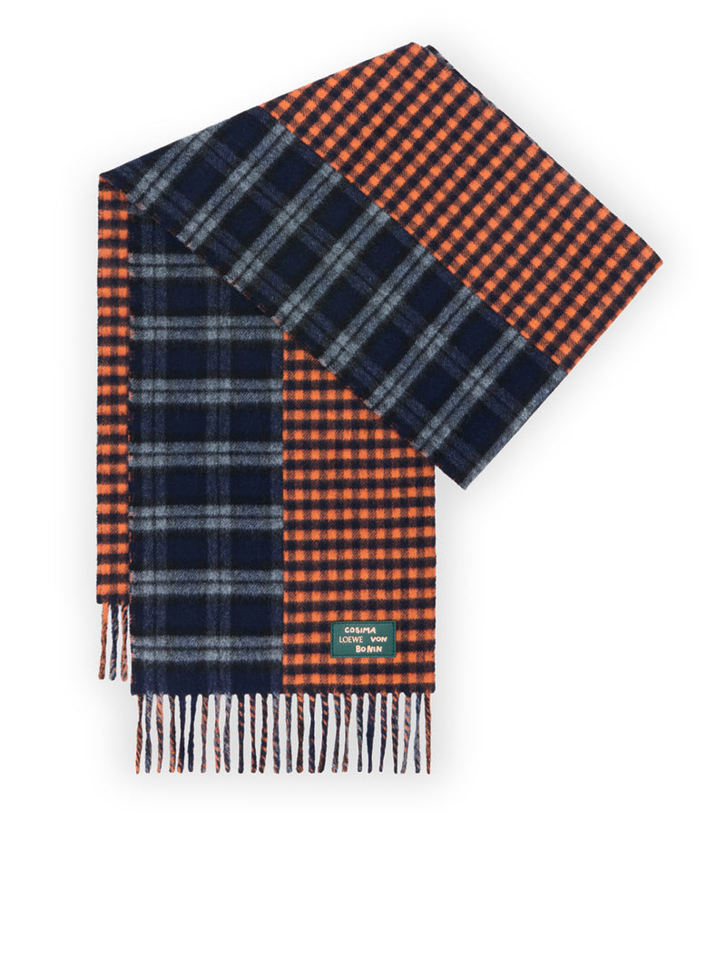 SCIARPA IN MISTO LANA E CASHMERE JACQUARD CON MOTIVO A QUADRI