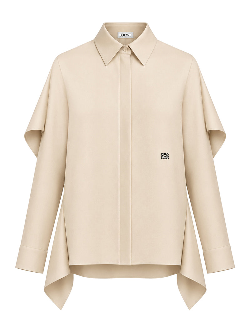 CAMICIA IN TWILL DI SETA CON PANNELLO MORBIDO