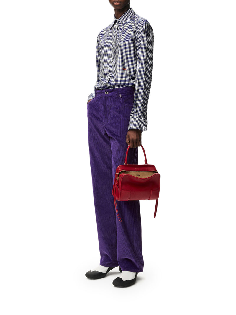 CAMICIA IN TWILL DI SETA A QUADRI CON MICRO MOTIVO A CONTRASTO