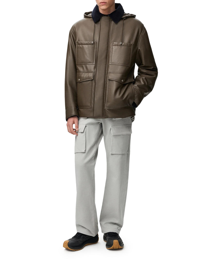 PANTALONI CARGO IN TELA DI COTONE E FINITURE IN FILO