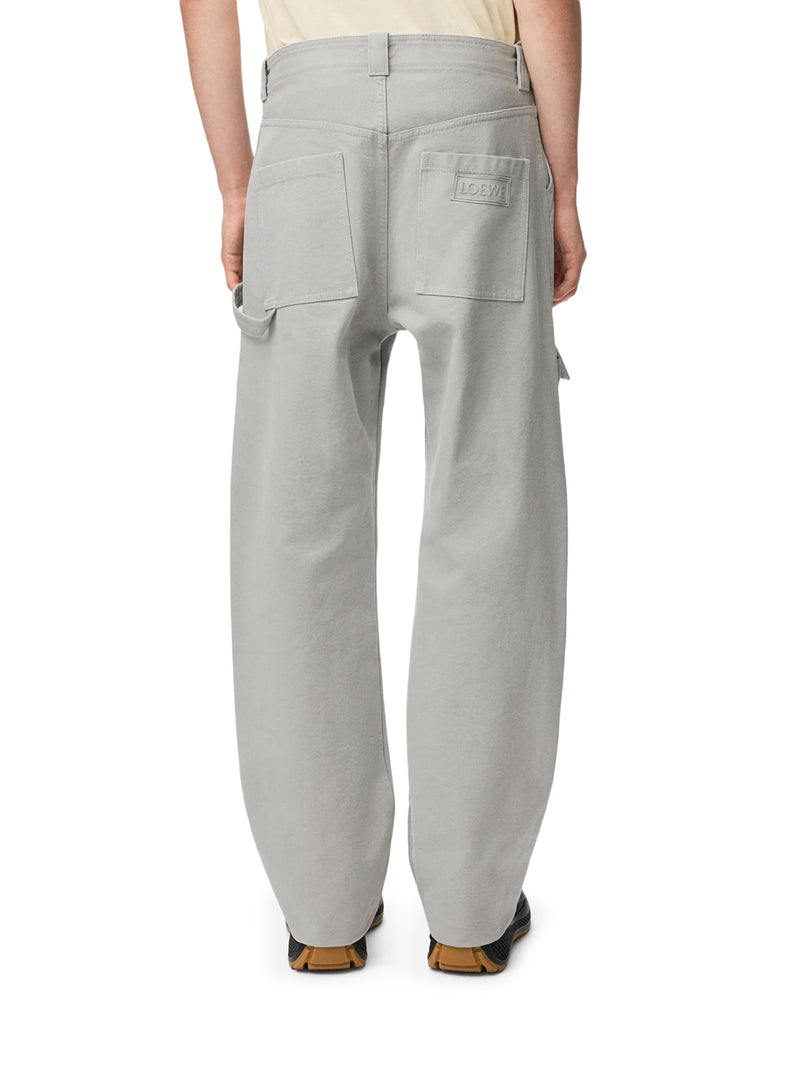 PANTALONI CARGO IN TELA DI COTONE E FINITURE IN FILO