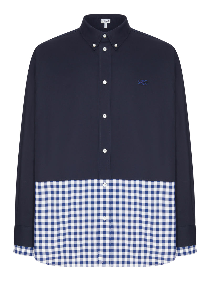 CAMICIA IN TWILL E POPELINE DI COTONE LEGGERO CON ORLO A CONTRASTO