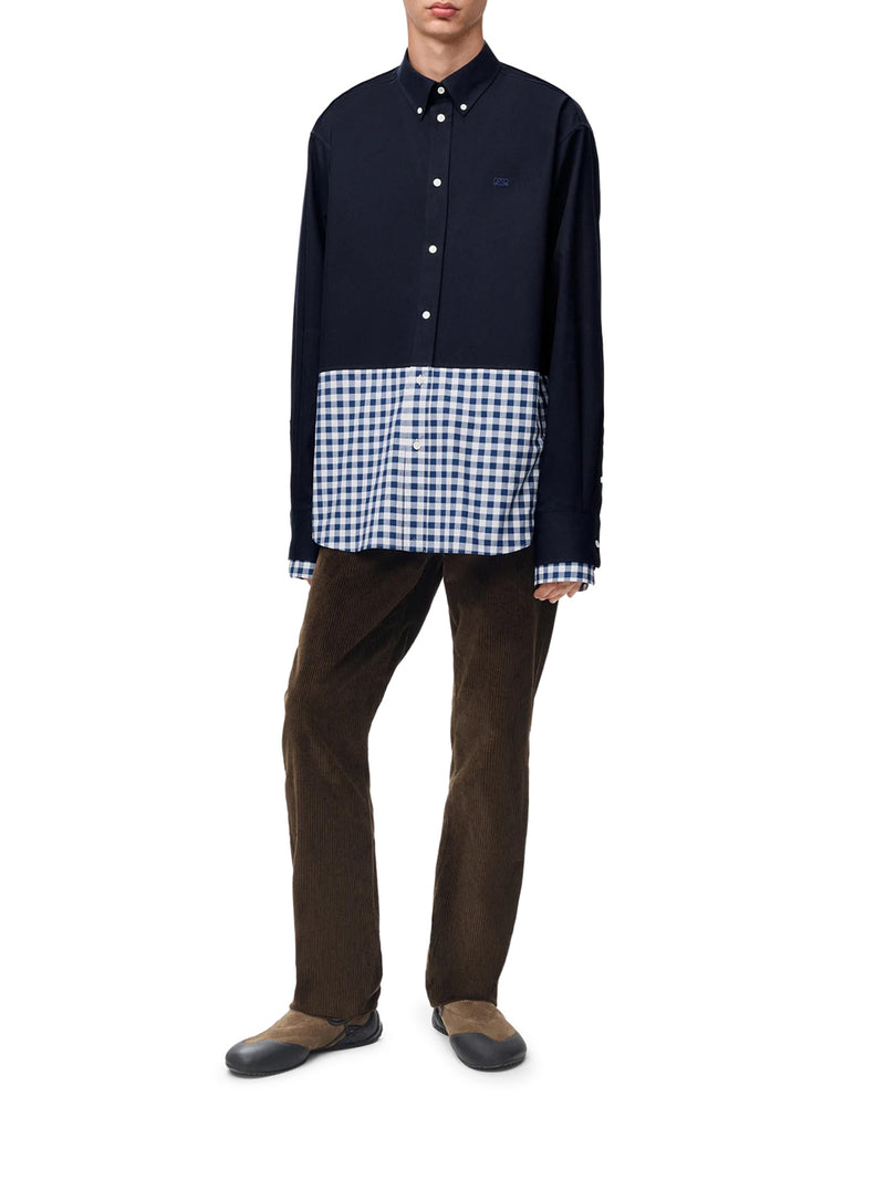 CAMICIA IN TWILL E POPELINE DI COTONE LEGGERO CON ORLO A CONTRASTO
