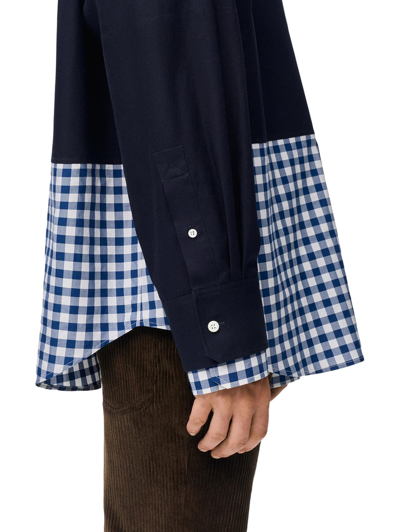 CAMICIA IN TWILL E POPELINE DI COTONE LEGGERO CON ORLO A CONTRASTO