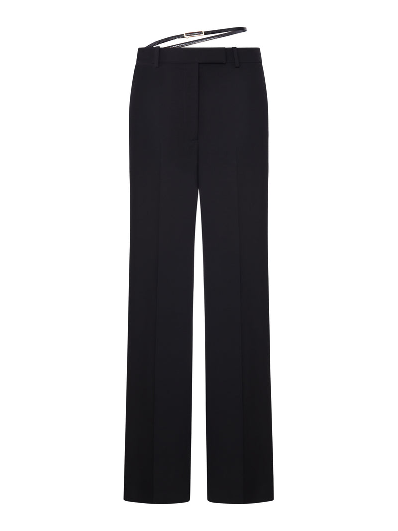 PANTALONI SARTORIALI A GAMBA DRITTA CON CINTURA SOTTILE