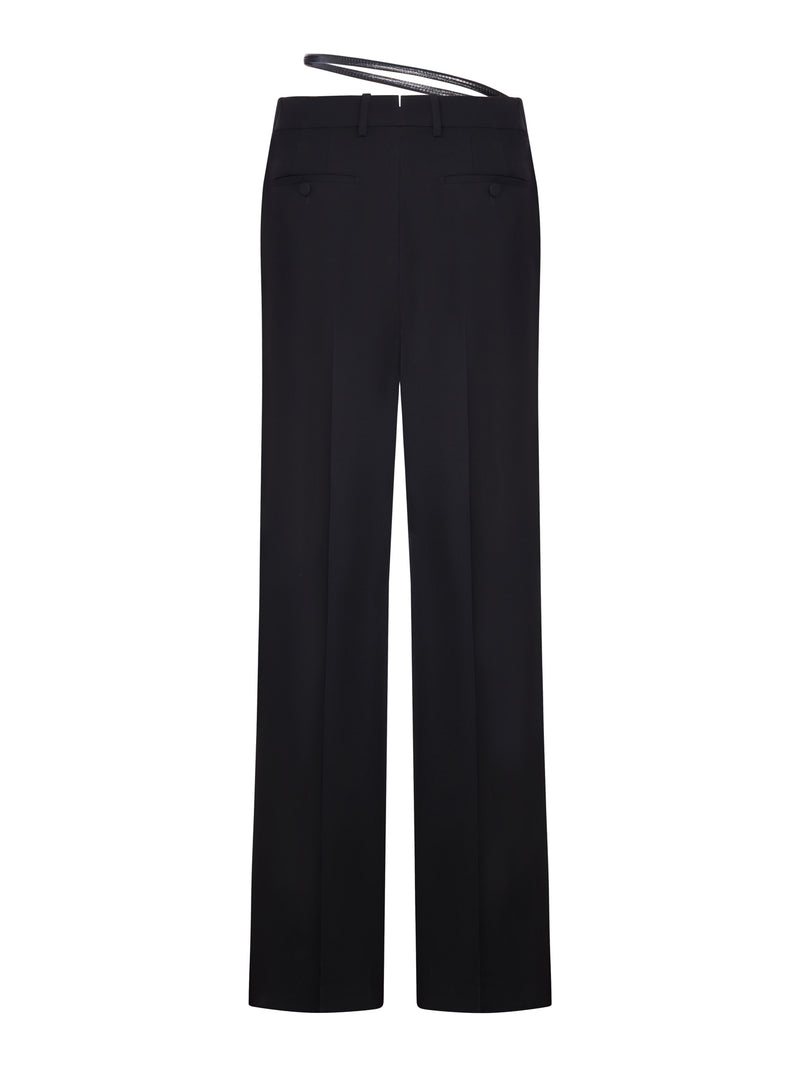 PANTALONI SARTORIALI A GAMBA DRITTA CON CINTURA SOTTILE