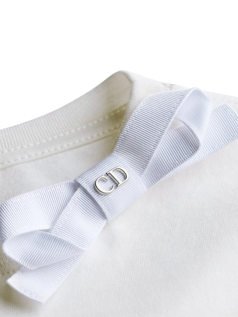 T-SHIRT ADERENTE IN JERSEY DI COTONE BIANCO