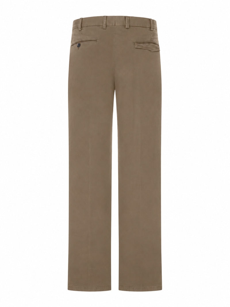 PANTALONI CHINO IN COTONE STRETCH CON GAMBIA DRITTA