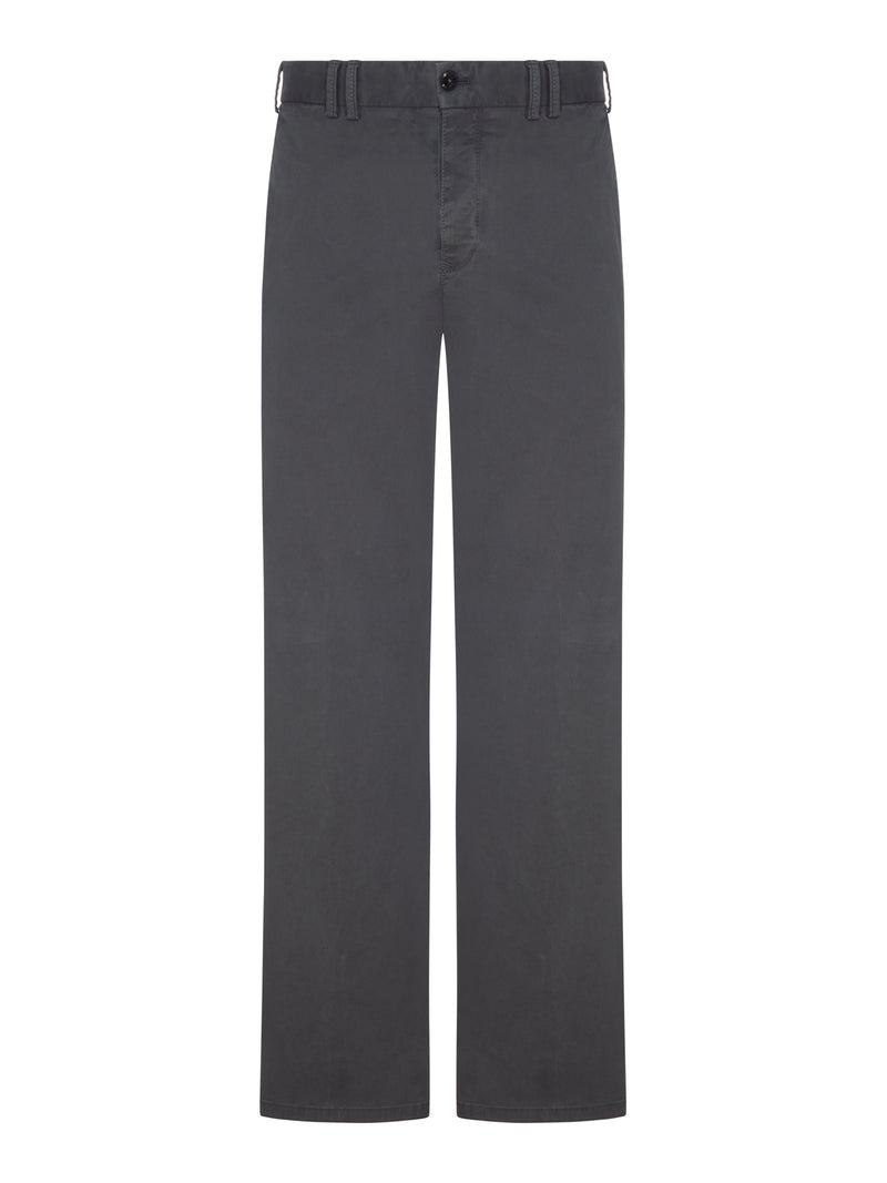 PANTALONI CHINO IN COTONE STRETCH CON GAMBIA DRITTA