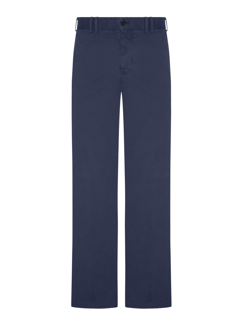 PANTALONI CHINO IN COTONE STRETCH CON GAMBIA DRITTA