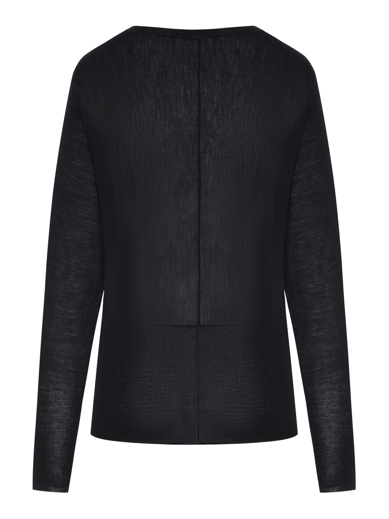 MAGLIA LEGGERA SEMITRASPARENTE A MANICHE LUNGHE