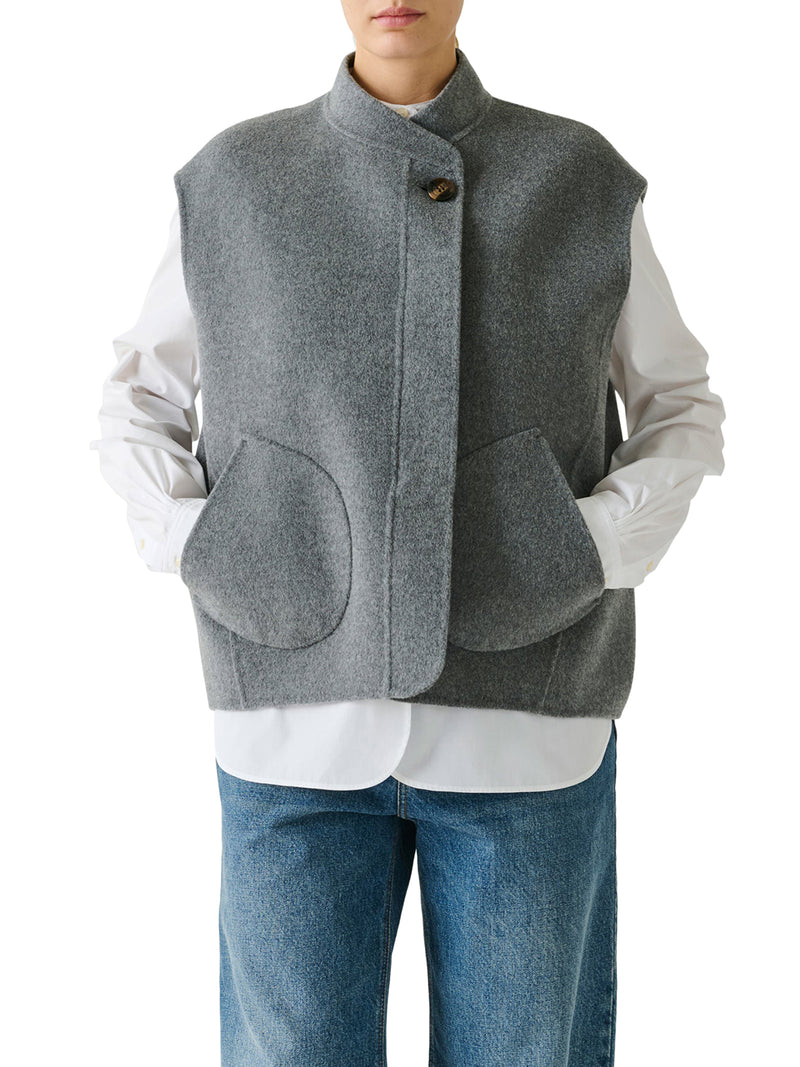 GILET ADELINE IN LANA DOUBLE FACE