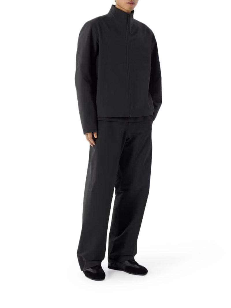 GIACCA TECNICA NERA CON COLLO ALTO E ZIP FRONTALE