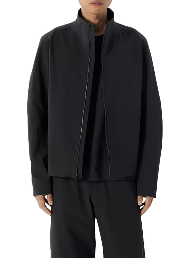 GIACCA TECNICA NERA CON COLLO ALTO E ZIP FRONTALE