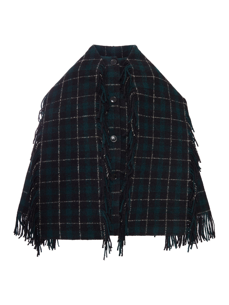 GIACCA FRINGED DESIGN A SCIARPA  IN LANA
