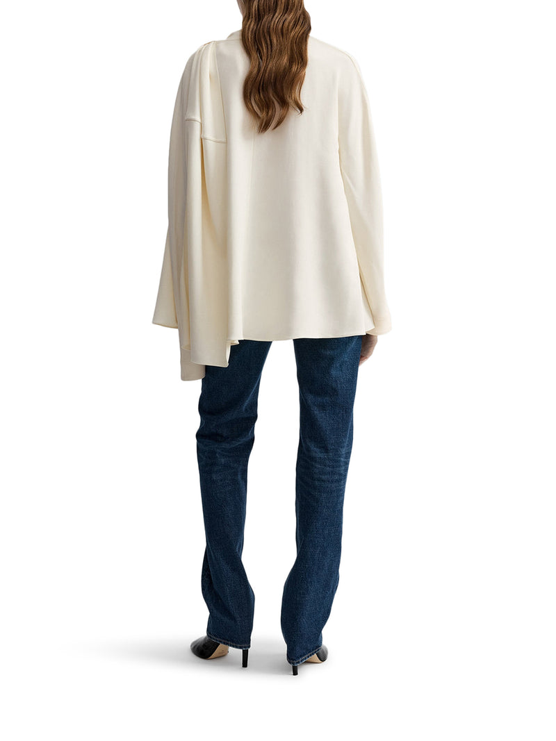 BLUSA DRAPPEGGIATA FLUIDA IN CADY