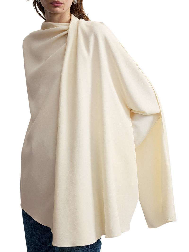 BLUSA DRAPPEGGIATA FLUIDA IN CADY