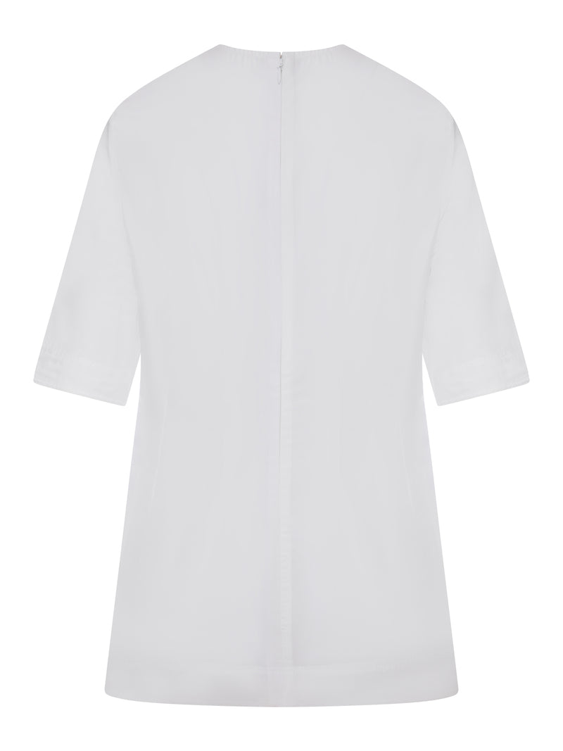 TOP IN COTONE CON MANICHE CORTE