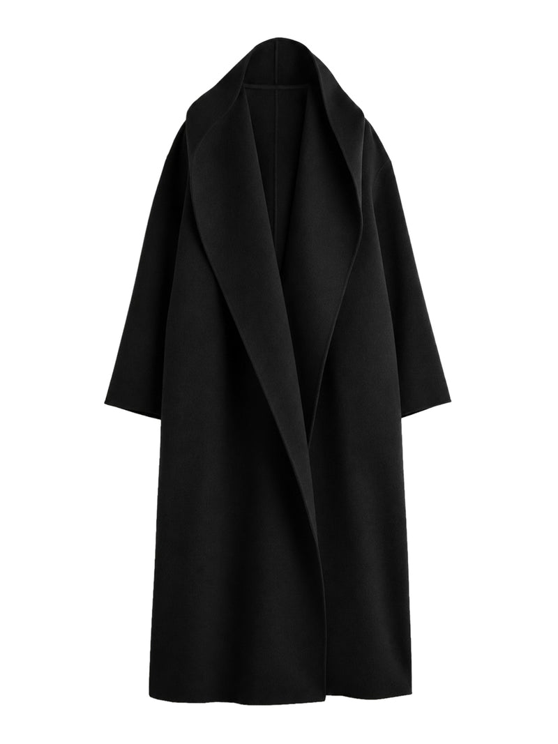 CAPPOTTO LUNGO IN LANA CON CAPPUCCIO