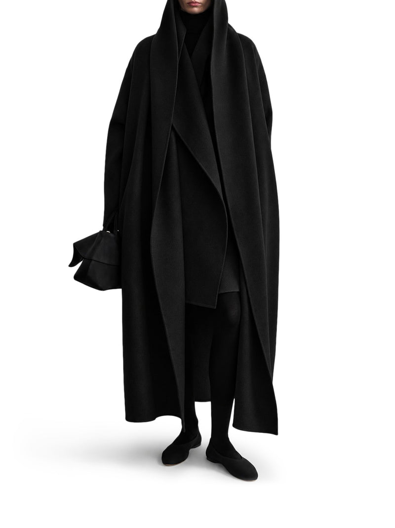 CAPPOTTO LUNGO IN LANA CON CAPPUCCIO