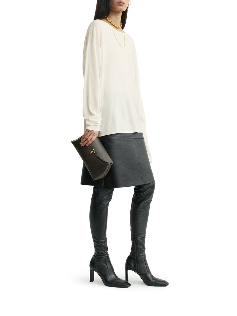 CLUTCH T-LOCK IN PELLE