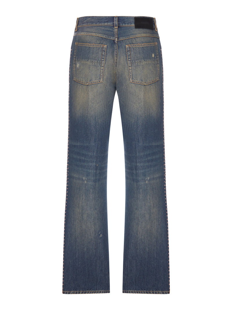 JEANS EFFETTO VINTAGE CON DETTAGLI LATERALI