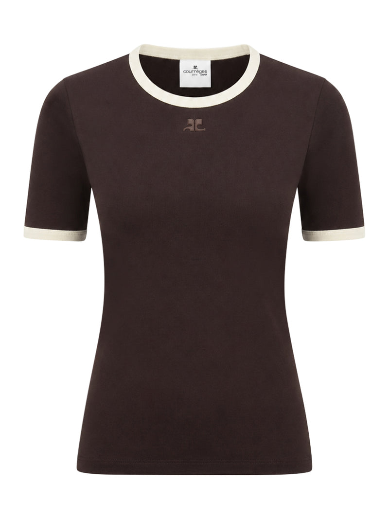 T-SHIRT CON RIFINITURE A CONTRASTO