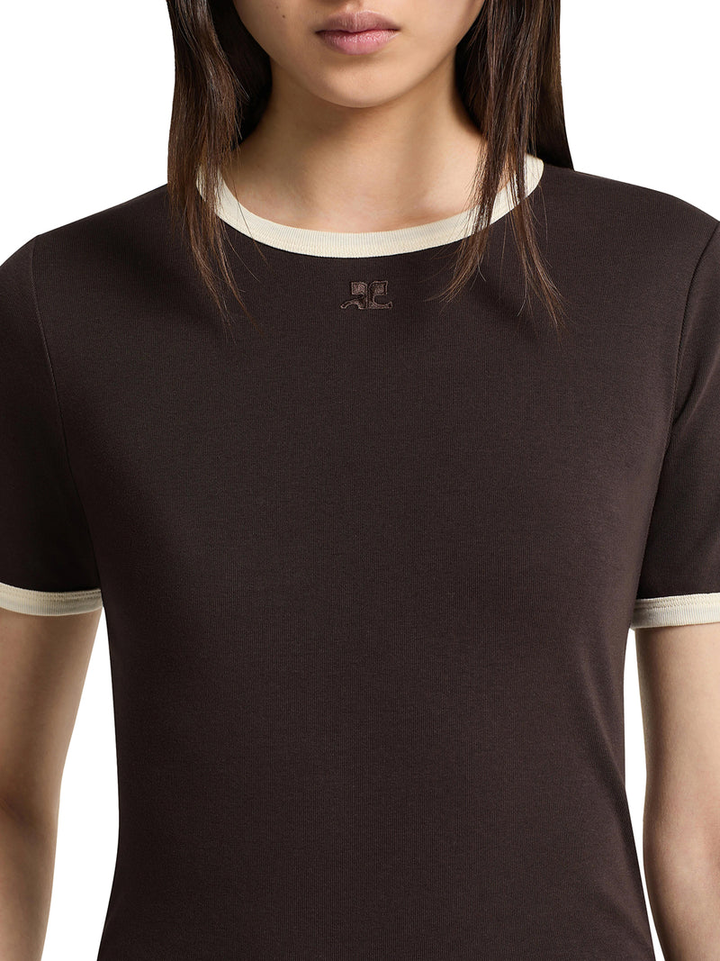 T-SHIRT CON RIFINITURE A CONTRASTO