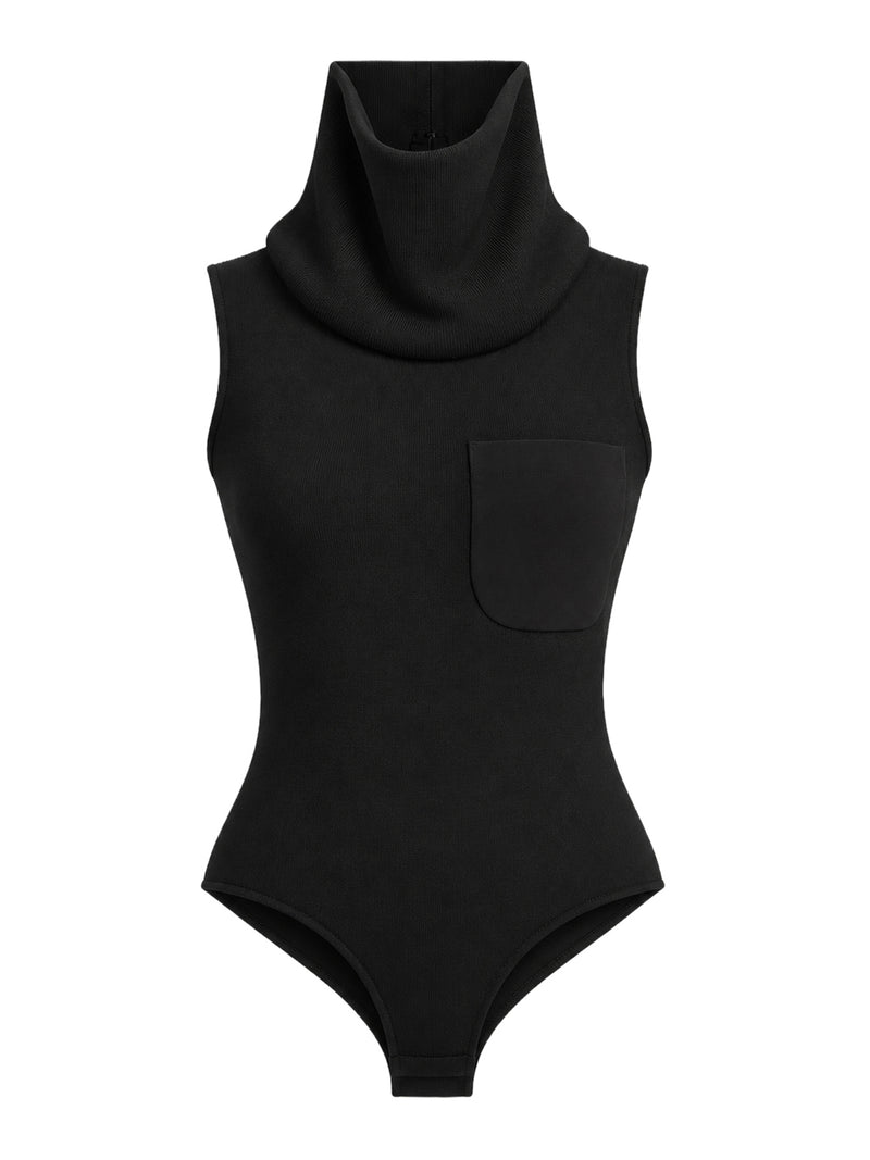 BODY IN MAGLIA A COLLO ALTO CON CUT-OUT