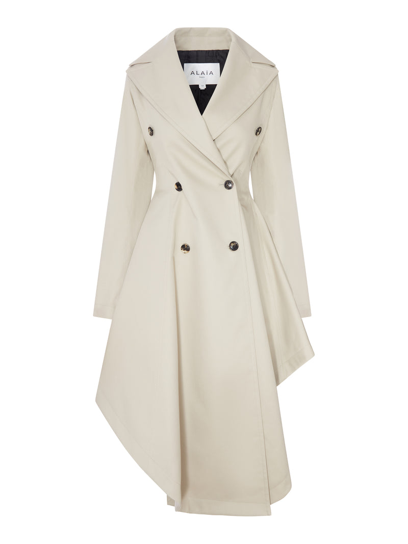 TRENCH COAT ASIMMETRICO DOPPIOPETTO IN COTONE