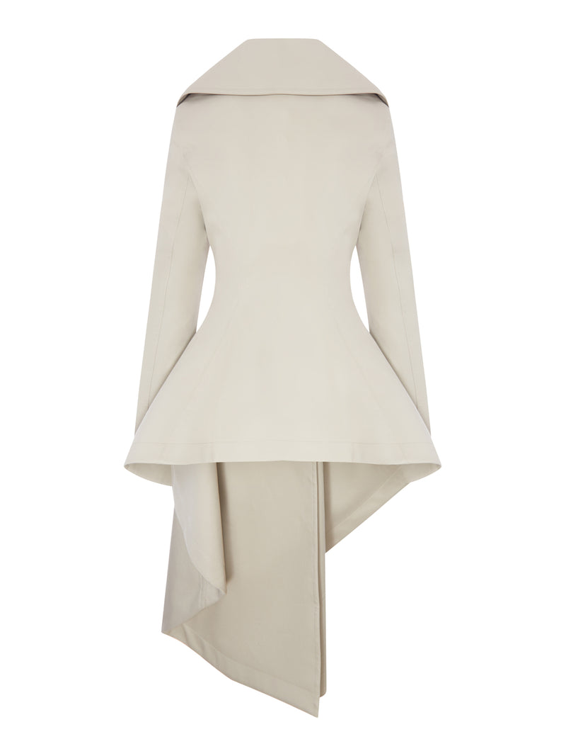TRENCH COAT ASIMMETRICO DOPPIOPETTO IN COTONE