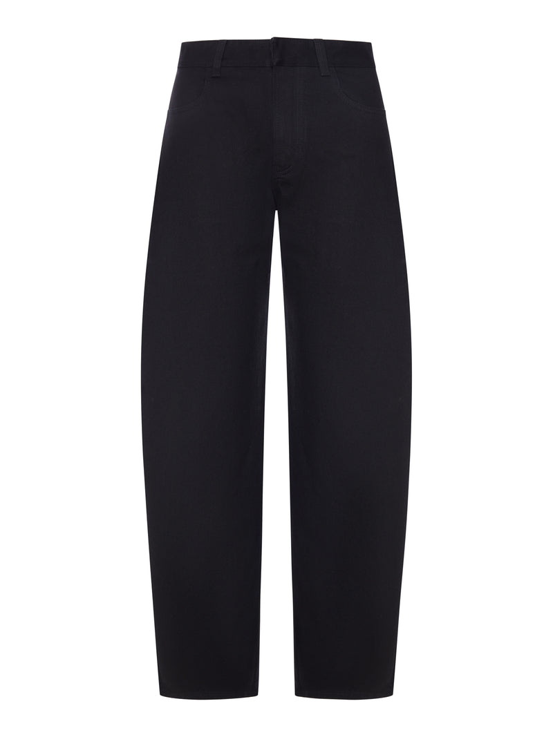 PANTALONI NERI A GAMBA AMPIA