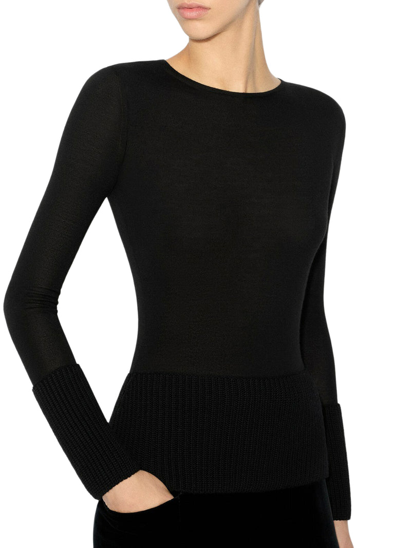 TOP GIROCOLLO IN MERINO