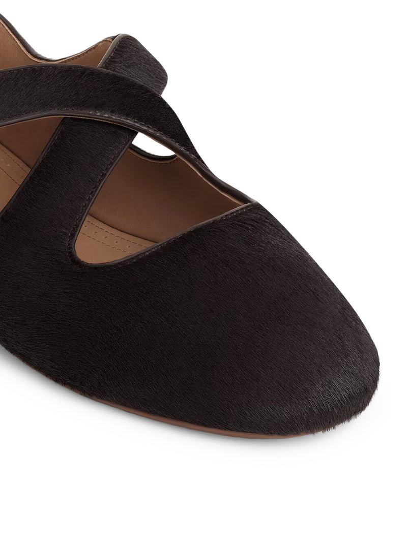 BALLERINE INCROCIATE IN CAVALLINO