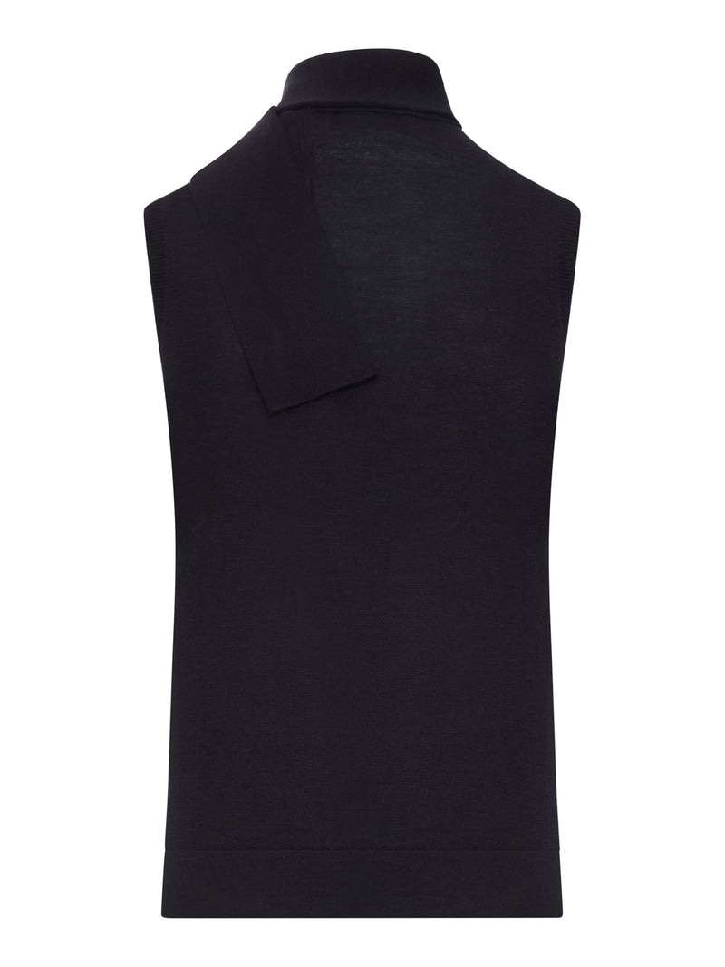 TOP SMANICATO CON SCIARPA INTEGRATA